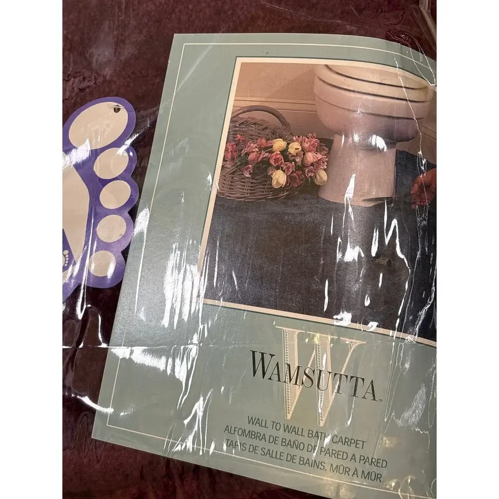 Vintage NWT Wamsutta Wall to Wall bath Carpet dry step 5’x6’ burgundy never used